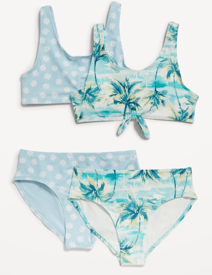4 Piece Tie Front Bikini Swim For Girls | Deals Must Buy