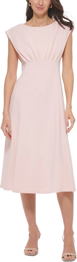 Calvin Klein Womens Pleated Bodice Empire Waist Midi Dress 1 | Deals Must Buy
