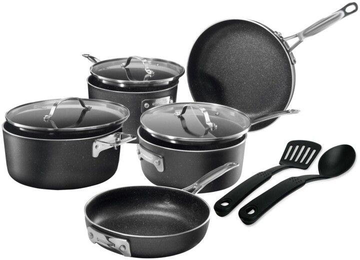 Granite Stone Diamond Stackmaster Nonstick Diamond And Mineral Infused Coating 10 Pc Cookware Set | Deals Must Buy