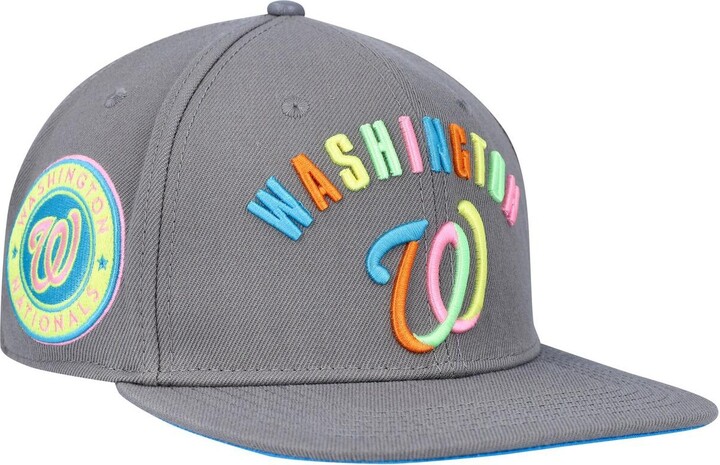 Mens Pro Standard Gray Washington Nationals Washed Neon Snapback Hat 2 | Deals Must Buy
