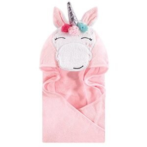 Hudson Baby Unisex Baby Cotton Animal Face Hooded Towel, Whimsical Unicorn, One Size