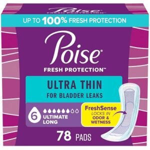 Poise Ultra Thin Incontinence Pads & Postpartum Pads for Bladder Leaks, 6 Drop Ultimate Ab