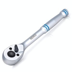 3/8 Inch Ratchet Wrench, 100-Tooth Reversible, 3.6 Degree Swing, Quick Release, 8 Long Han
