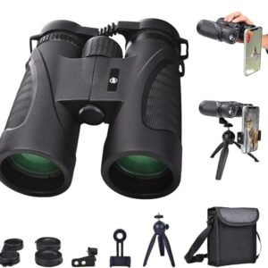 Elevon 12×42 HD Binoculars forults High Powered Lightweight Binoculars Set with Phoneapter