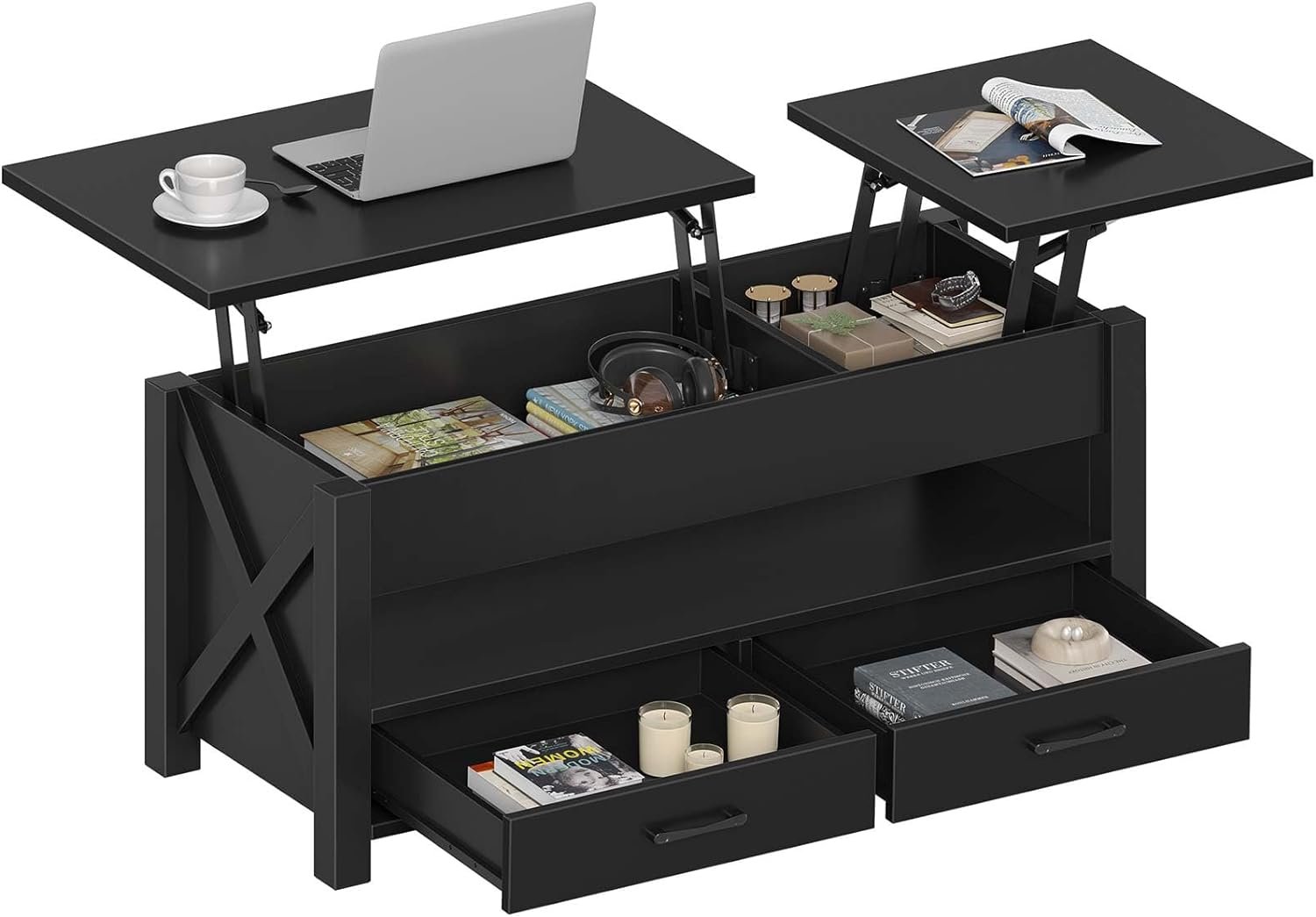 Seventable 39.3" Lift Top Coffee Table with Storage 1 Seventable 39.3" Lift Top Coffee Table with Storage