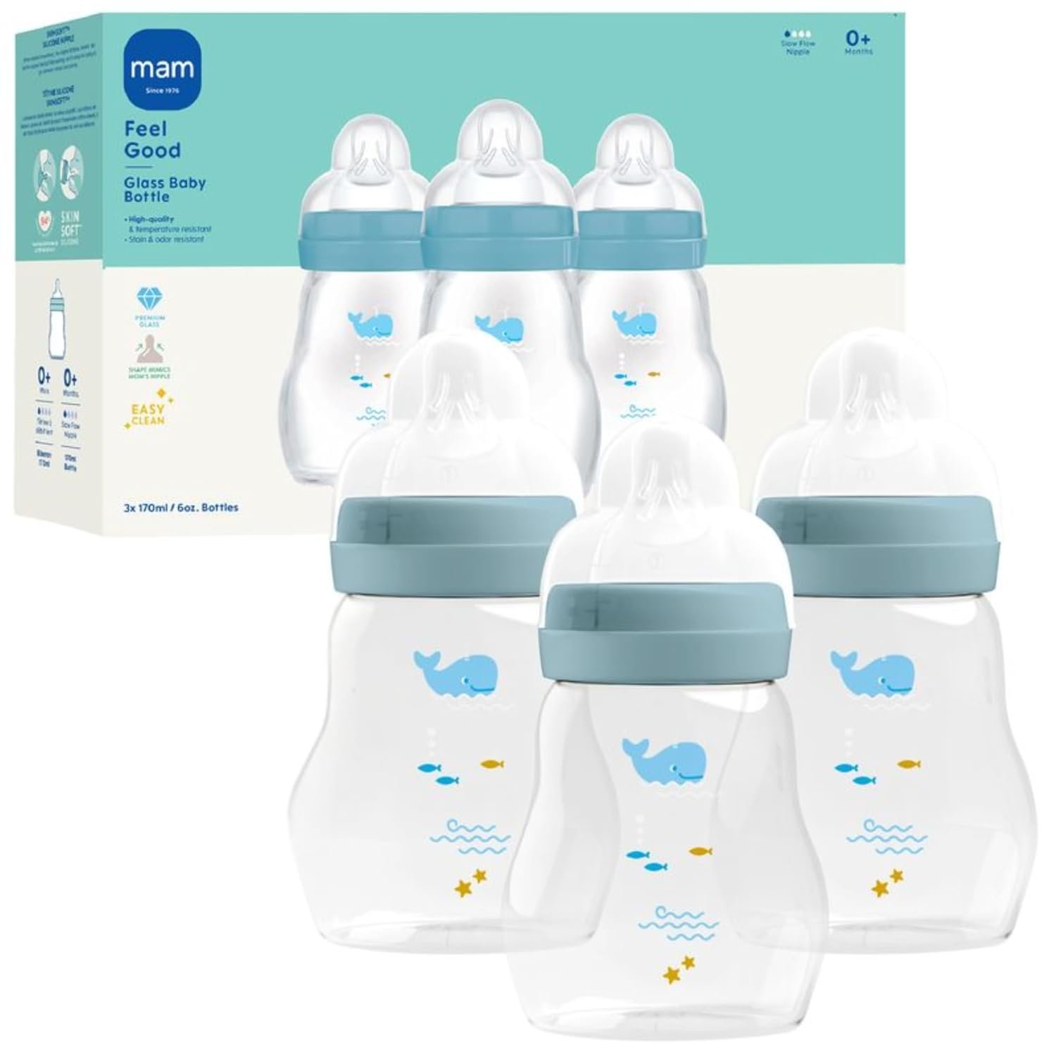 MAM 6oz Glass Baby Bottle 1 MAM 6oz Glass Baby Bottle