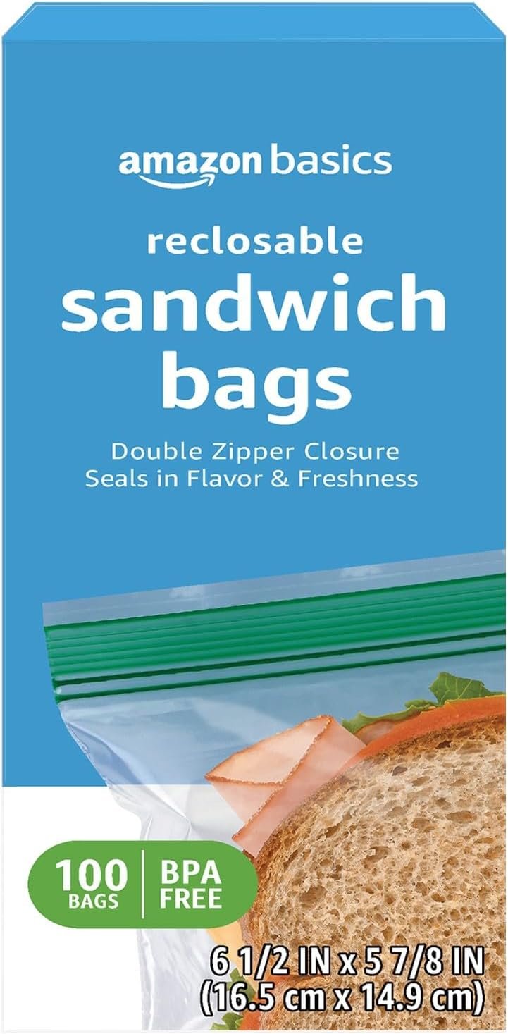 Amazon Basics 100ct Reclosable Food Storage Bags 1 Amazon Basics 100ct Reclosable Food Storage Bags
