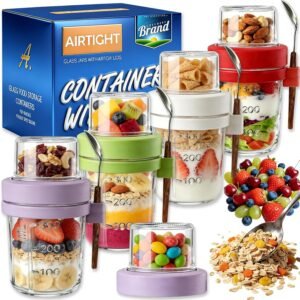 XX 16+4oz Glass Mason Jars for Overnight Oats