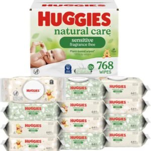 Huggies Sensitive Baby Wipes, Unscented, 768 Count