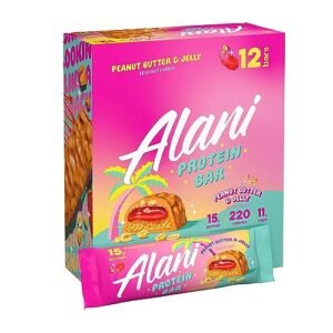– Alani Nu Protein Bars PEANUT BUTTER & JELLY, High Protein Gluten-Free Bars