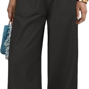 Bsubseach Women Linen Pants Wide Leg Casual