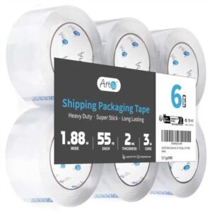 xxArt3d 6 Rolls Heavy Duty Clear Packing Tape