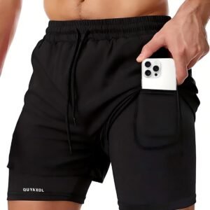 Mens 2-in-1 Running Shorts with Inner Liner