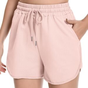 Pink Womens High-Waisted Active Shorts