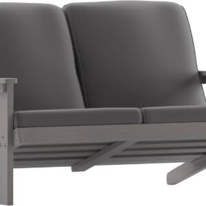 Flash Furniture Gray Poly Resin Patio Loveseat