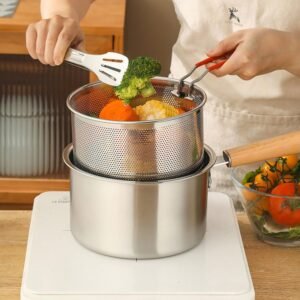 Stainless Steel Fryer Pot with Basket