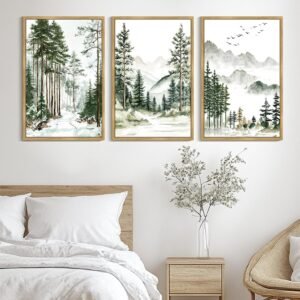 Dsoum 24x36in Green Tree Forest Wall Art