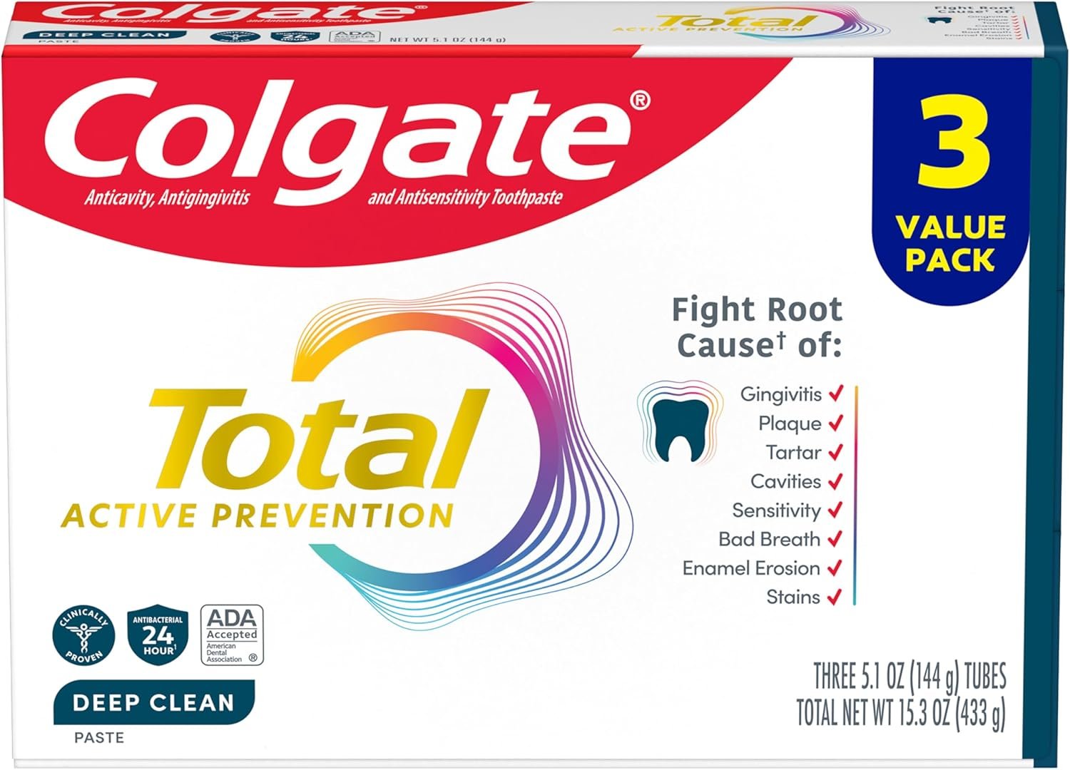 Colgate Total Toothpaste 3-Pack 1 Colgate Total Toothpaste 3-Pack