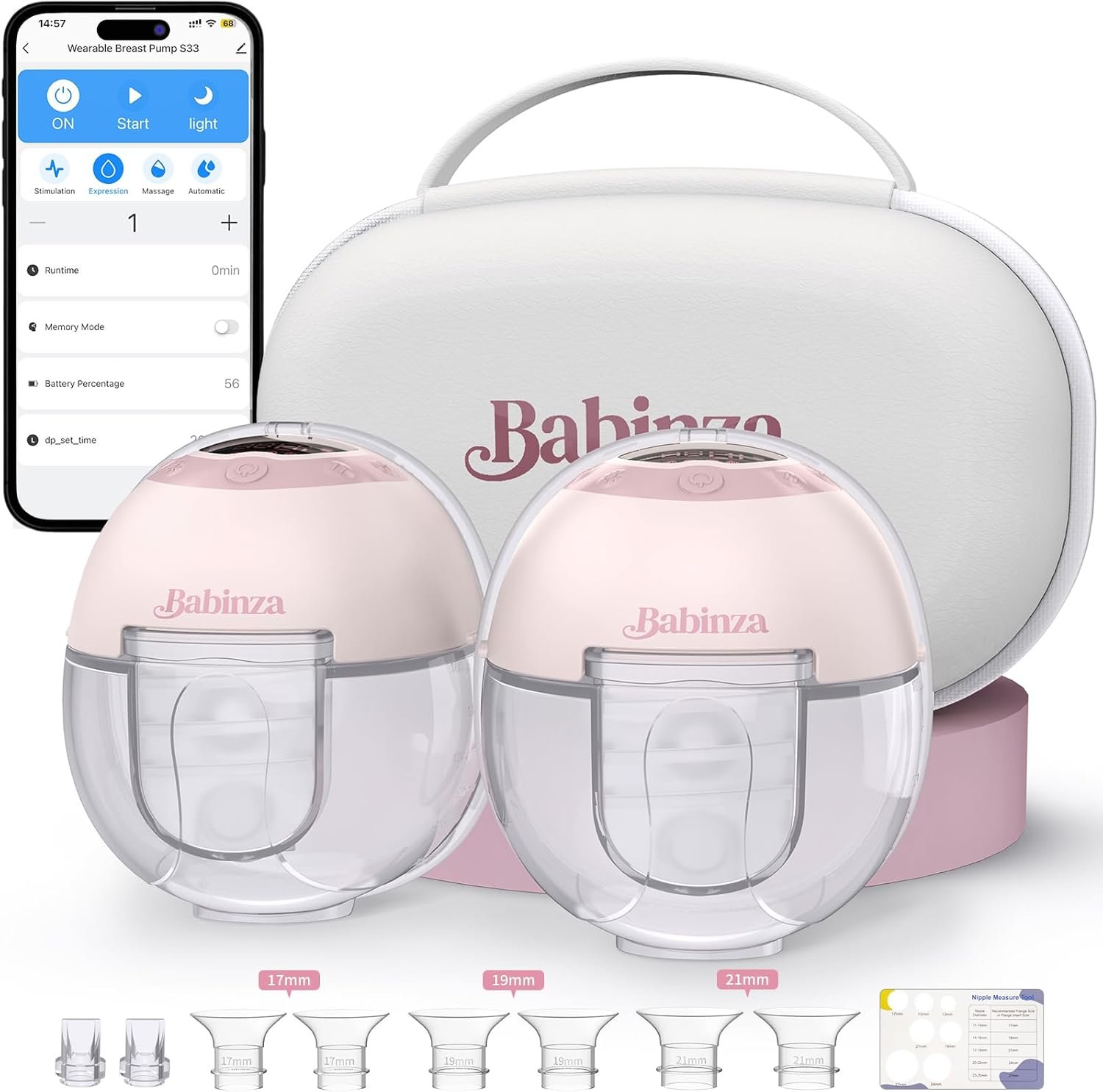 S33 Wearable Breast Pump Pink 1 S33 Wearable Breast Pump Pink