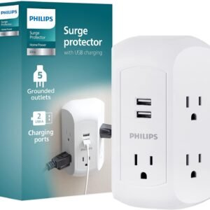 Philips 5-Outlet Wall Tap with USB
