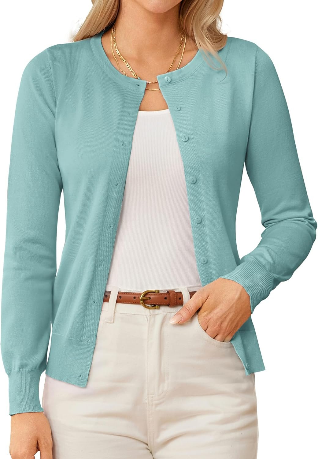 GRACE KARIN Women's Long Sleeve Cardigan Sweater 1 GRACE KARIN Women's Long Sleeve Cardigan Sweater