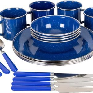 Stansport 24-Piece Camping Tableware Set