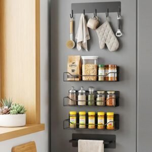 Black Magnetic Spice Rack