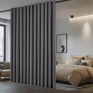 NICETOWN Grey Floor Curtain 9ft Tall