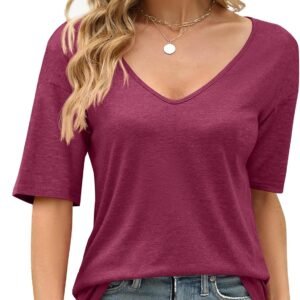 Ssherosa V Neck Tees for Women