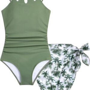 Girls Swimwear – 1-Piece with Mesh Cover