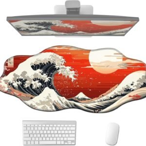 Orange Waves Mouse Pads for Home Office