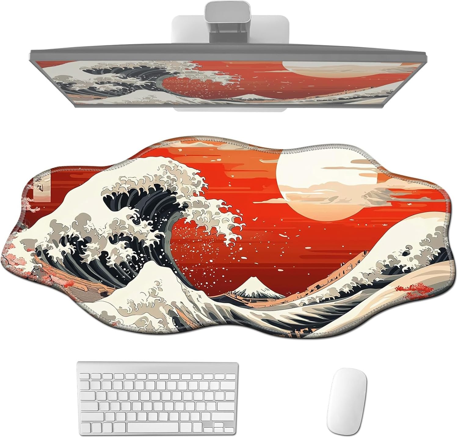 Orange Waves Mouse Pads for Home Office 1 Orange Waves Mouse Pads for Home Office