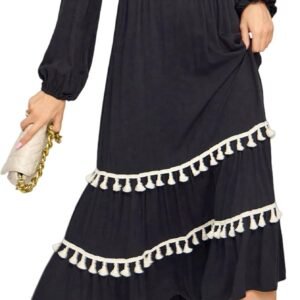 Women’s Rayon Tassel Dress with Pockets