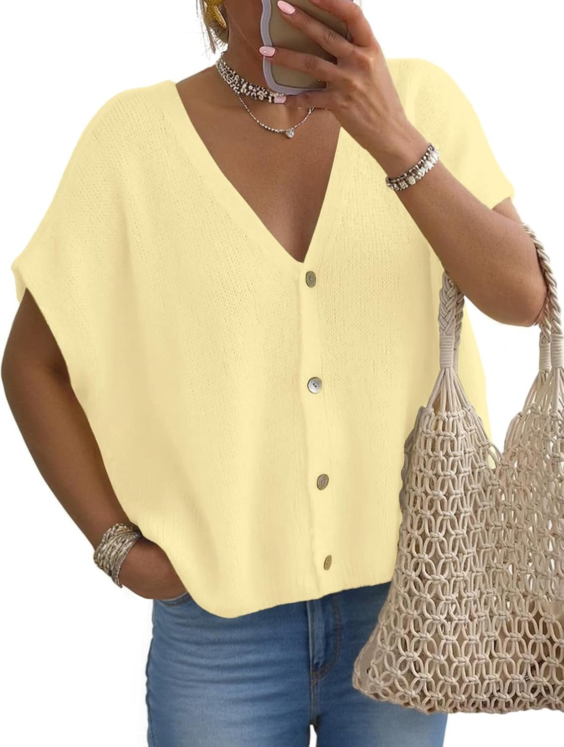 Batwing Short Sleeve Sweater 1 Batwing Short Sleeve Sweater