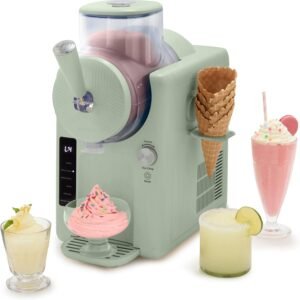 reg GreenPan Frost Ice Cream Maker & Slushie Machine, Soft Serve, Sorbet, Margaritas, Milkshakes, Frozen Yogurt, No Pre-Freezing, Ready in 15 Mins, 6 Modes, 7 Textures, Self-Cleaning, Family Size, Gre
