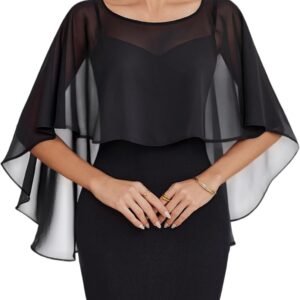 Women’s Chiffon Cape Shawl for Evening Dress