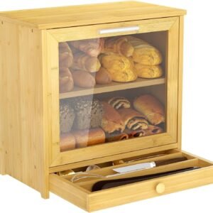 XX Bamboo Bread Boxes for Storage