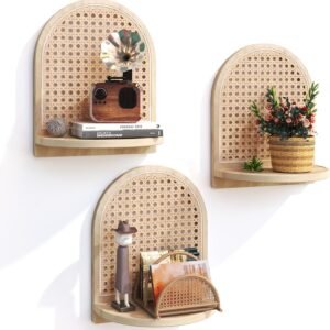 xx Rattan Wall Shelves Set of 3