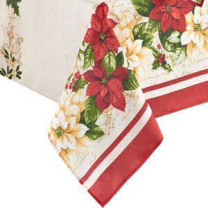 Elrene Poinsettia 52×70 Tablecloth