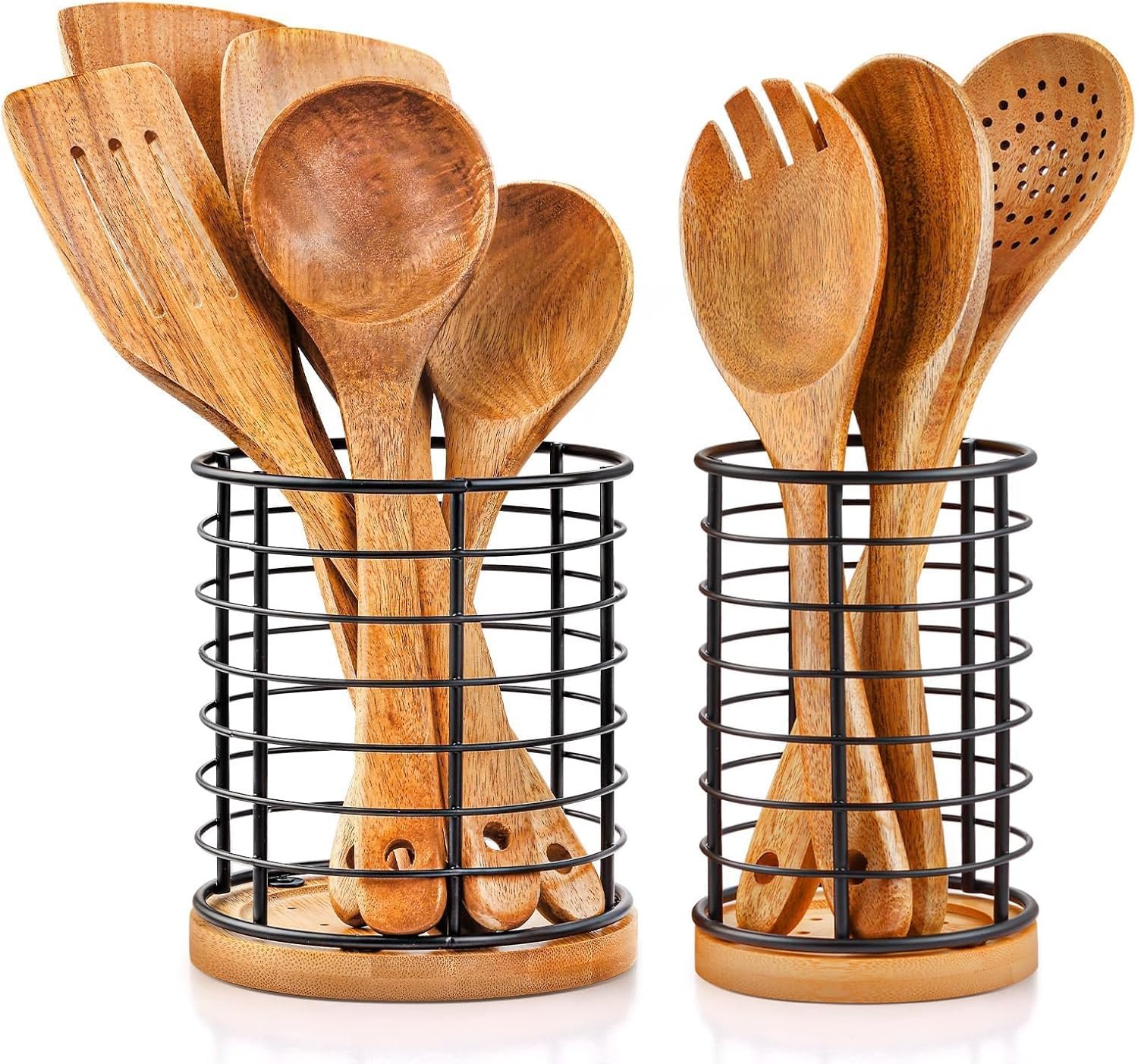 Black Metal Utensil Holders 1 Black Metal Utensil Holders
