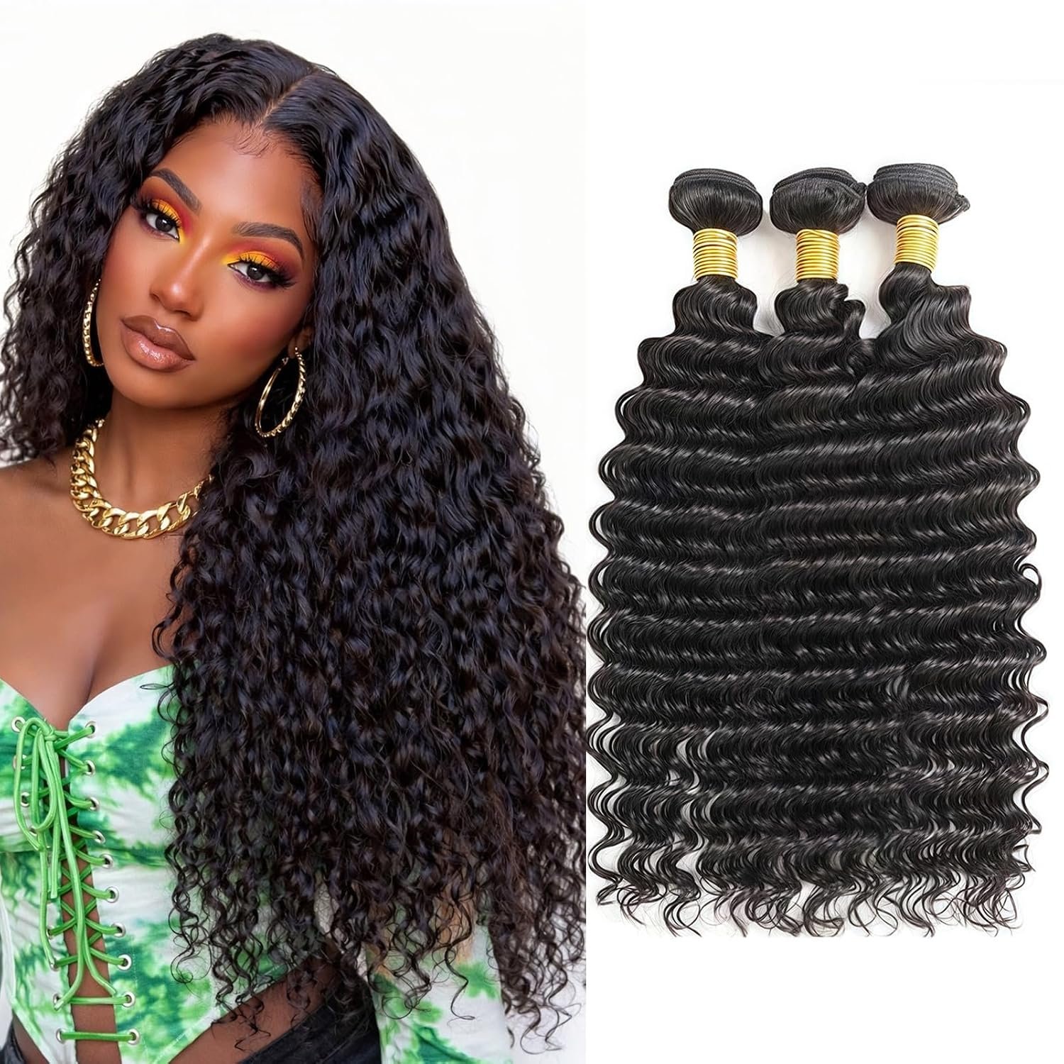 Deep Wave Human Hair Bundles 1 Deep Wave Human Hair Bundles