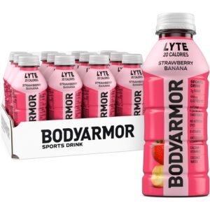 BODYARMOR Lyte Sports Drink Low-Calorie Beverage, Strawberry Banana, Coconut Water Hydration- needed
