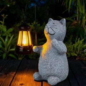 ZIYOGIFT Solar Cat Garden Decor