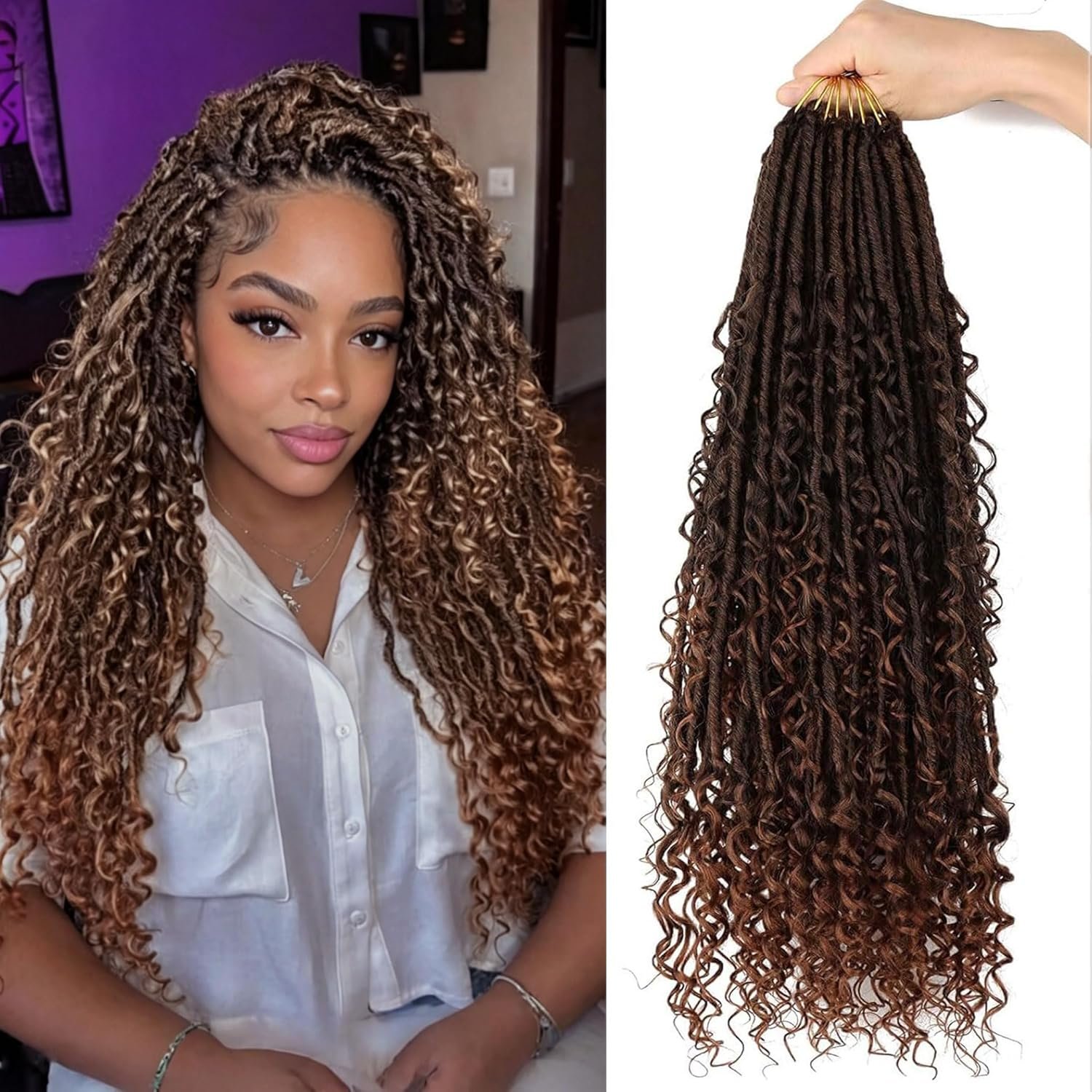 Bohemian Goddess 24in Crochet Hair Extensions 1 Bohemian Goddess 24in Crochet Hair Extensions