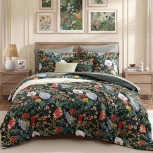 Green Botanical Floral Bedding 7-Piece Set