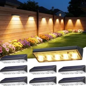 8 Pack Solar Fence Lights Outdoor
