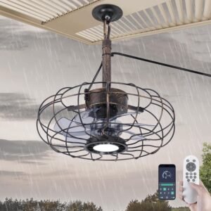 Black Waterproof Gazebo Fans by xx