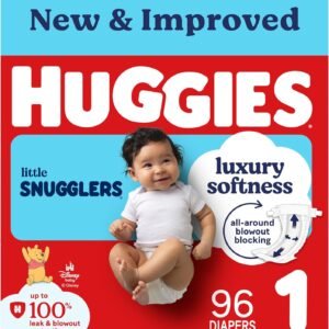 xx reg Huggies Size 1 Diapers, Little Snugglers Baby Diapers, Size 1 (8-14 lbs), 96 Count, Packaging May Vary