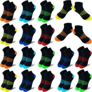 JAMEGIO Kids Low Cut Athletic Socks 18 Pairs