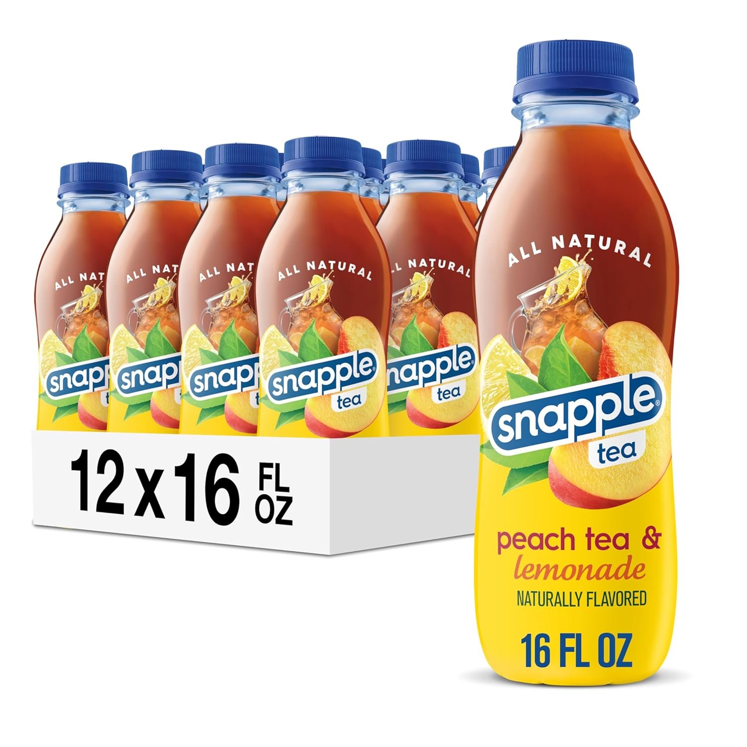 Snapple Peach Tea Lemonade 16oz Pack 1 Snapple Peach Tea Lemonade 16oz Pack